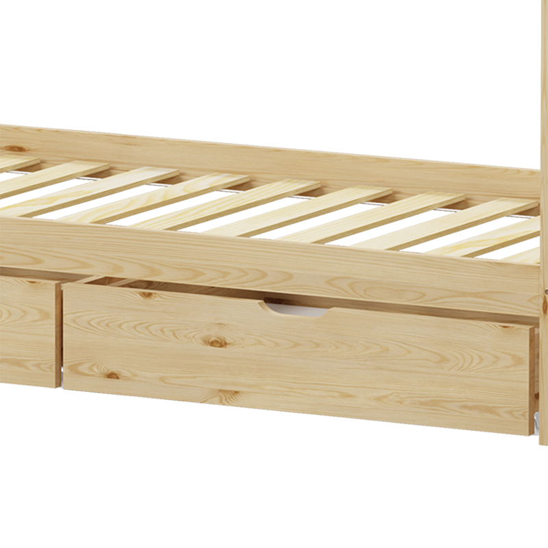 Παιδικό κρεβάτι Mellin τ. Montessori με 2 συρτάρια pakoworld ξύλο πεύκου σε φυσική απόχρωση 90x190εκ 8