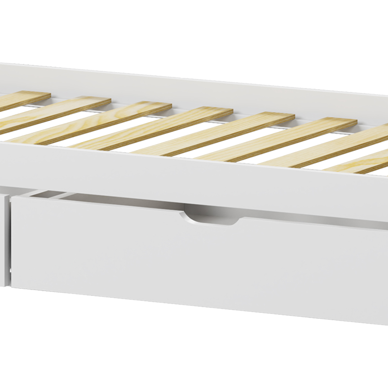 Παιδικό κρεβάτι Mellin τ. Montessori με 2 συρτάρια pakoworld ξύλο πεύκου σε λευκή απόχρωση 90x190εκ 8