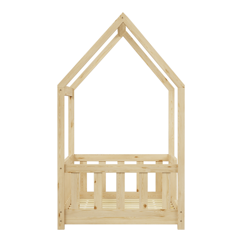 Παιδικό κρεβάτι Bambie με κιγκλίδωμα τ. Montessori pakoworld ξύλο πεύκου σε φυσική απόχρωση 70x140εκ 4