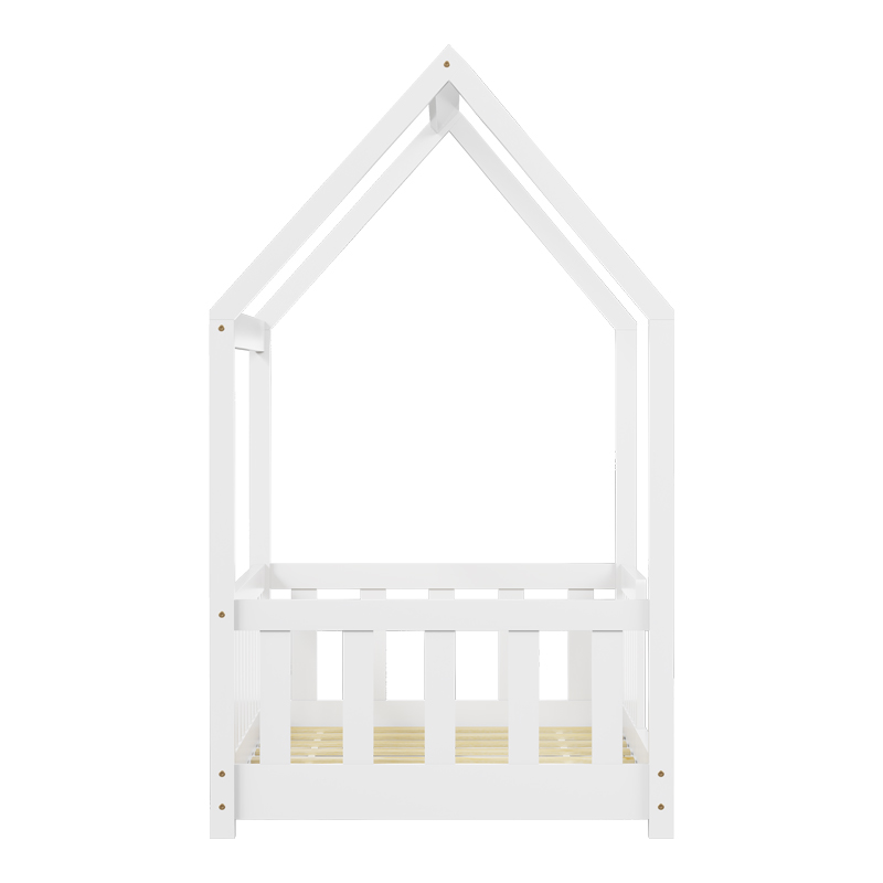 Παιδικό κρεβάτι Bambie με κιγκλίδωμα τ. Montessori pakoworld ξύλο πεύκου σε λευκή απόχρωση 70x140εκ 5