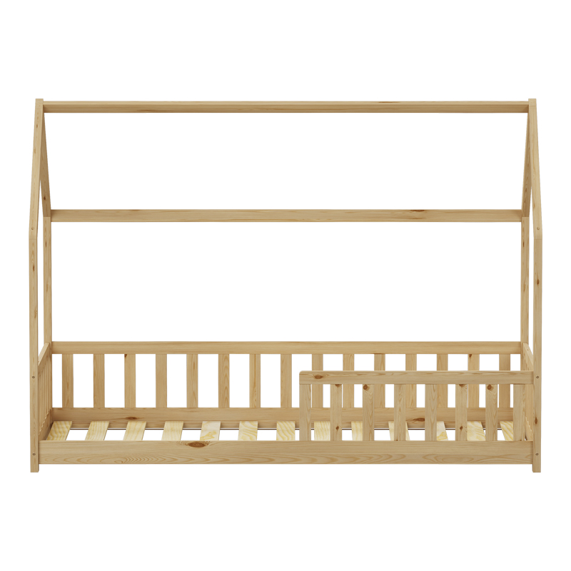 Παιδικό κρεβάτι Callan τ. Montessori με κιγκλίδωμα pakoworld ξύλο πεύκου σε φυσική απόχρωση 90x190εκ 4