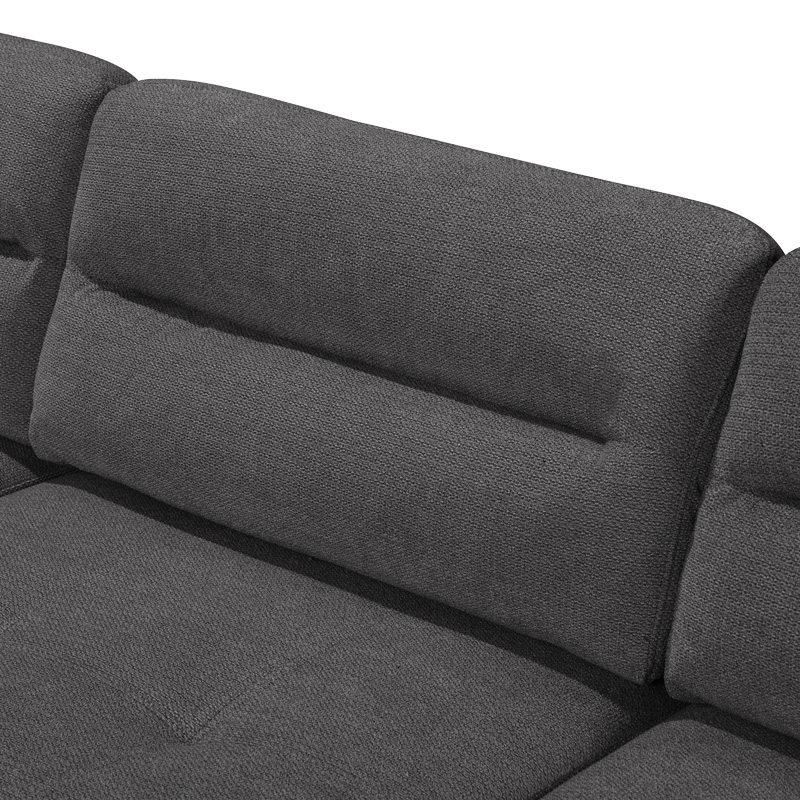 Γωνιακός καναπές δεξιά γωνία Camile pakoworld ύφασμα σε ανθρακί απόχρωση 270x174x95εκ 5