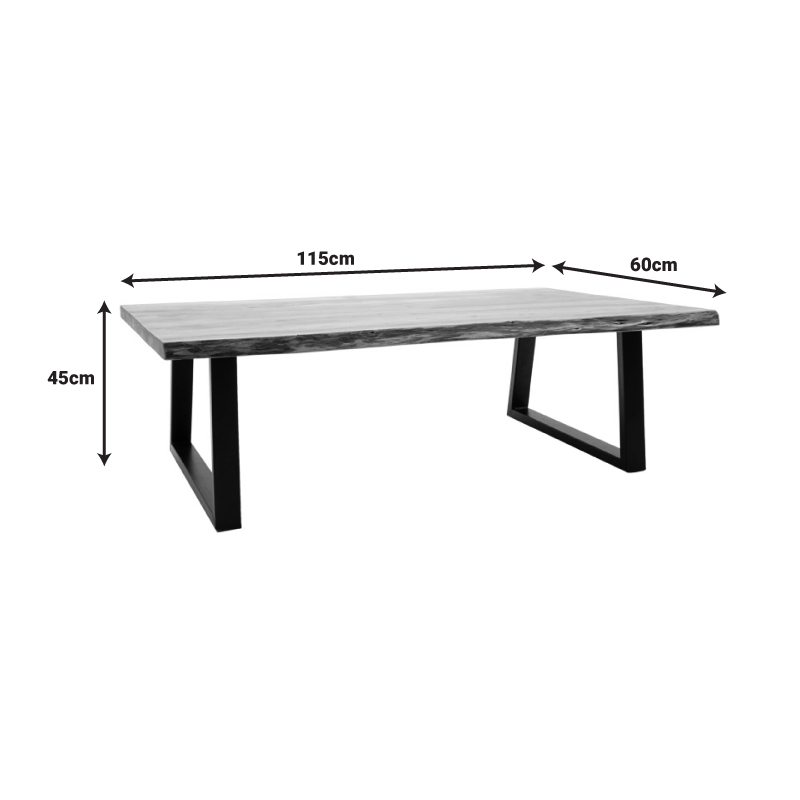 Τραπέζι σαλονιού Miles pakoworld μασίφ ξύλο ακακίας πάχους 3.7-4εκ σε φυσική απόχρωση με μαύρα μεταλλικά πόδια 115x60x45εκ 6