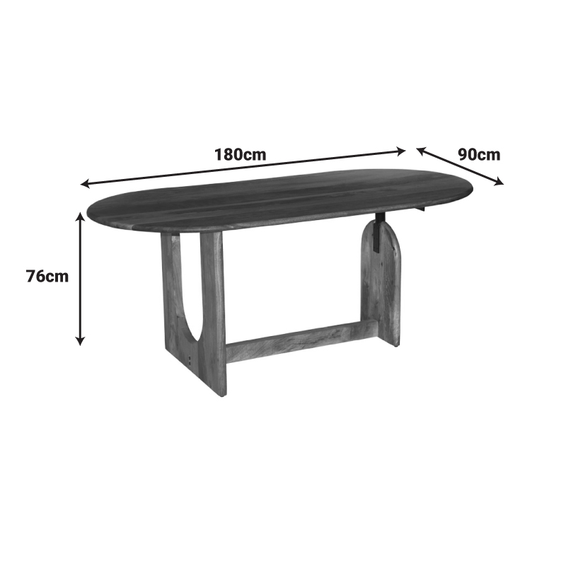 Τραπέζι Jenkou pakoworld μάνγκο ξύλο σε φυσική απόχρωση 180x90x76εκ 6