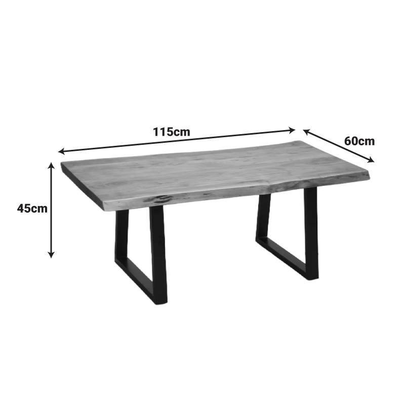 Τραπέζι σαλονιού Miles pakoworld μασίφ ξύλο ακακίας πάχους 3.7-4εκ σε καρυδί απόχρωση με μαύρα μεταλλικά πόδια 115x60x45εκ 6