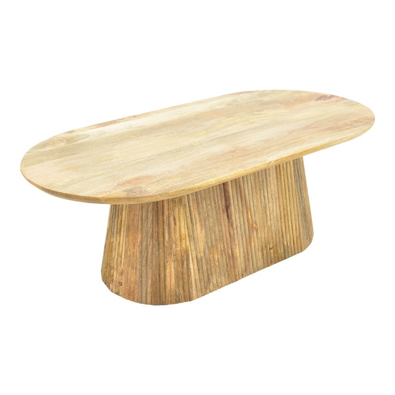 Τραπέζι σαλονιού Aithra pakoworld μασίφ ξύλο μάνγκο σε φυσική απόχρωση 120x60x42εκ 2