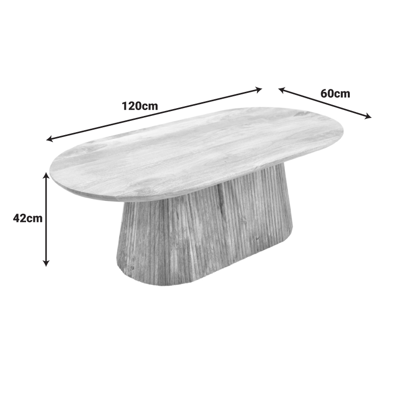 Τραπέζι σαλονιού Aithra pakoworld μασίφ ξύλο μάνγκο σε φυσική απόχρωση 120x60x42εκ 7