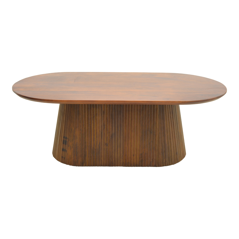 Τραπέζι σαλονιού Aithra pakoworld μασίφ ξύλο μάνγκο καρυδί 120x60x42εκ 3