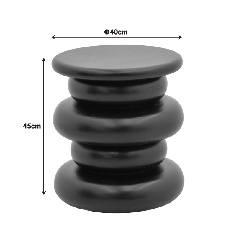 Βοηθητικό τραπέζι Circena pakoworld μασίφ μάνγκο ξύλο λευκό Φ40x45εκ 4