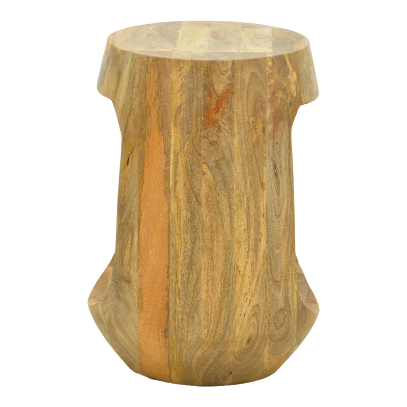 Βοηθητικό τραπέζι Lenora pakoworld μασίφ μάνγκο ξύλο σε φυσική απόχρωση Φ33x45εκ 4