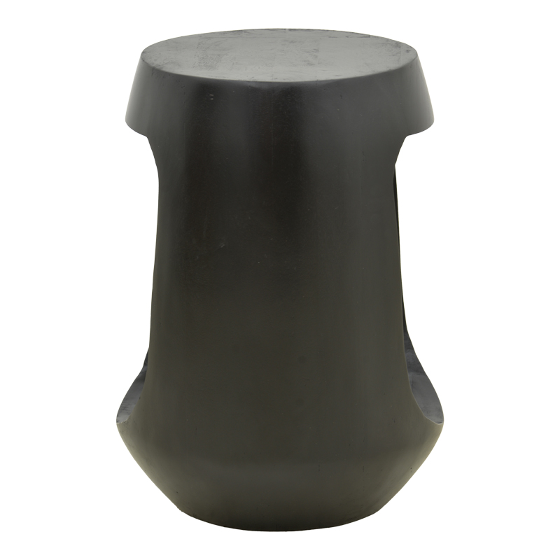 Βοηθητικό τραπέζι Lenora pakoworld μασίφ μάνγκο ξύλο μαύρο Φ33x45εκ 4