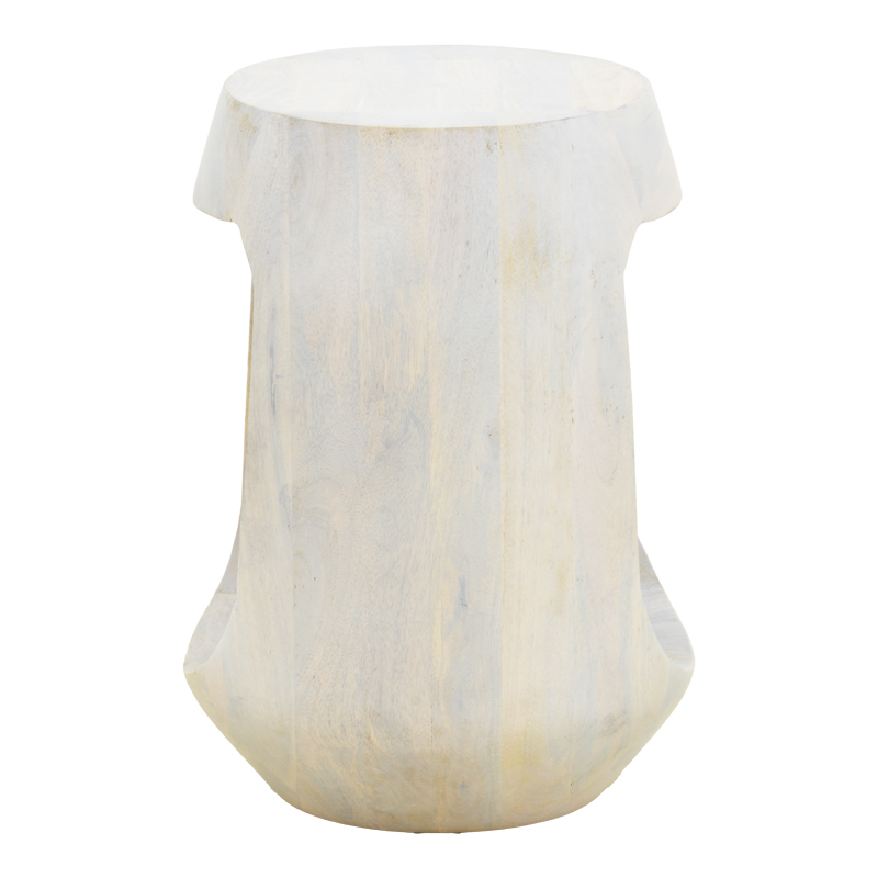 Βοηθητικό τραπέζι Lenora pakoworld μασίφ μάνγκο ξύλο λευκό Φ33x45εκ 4