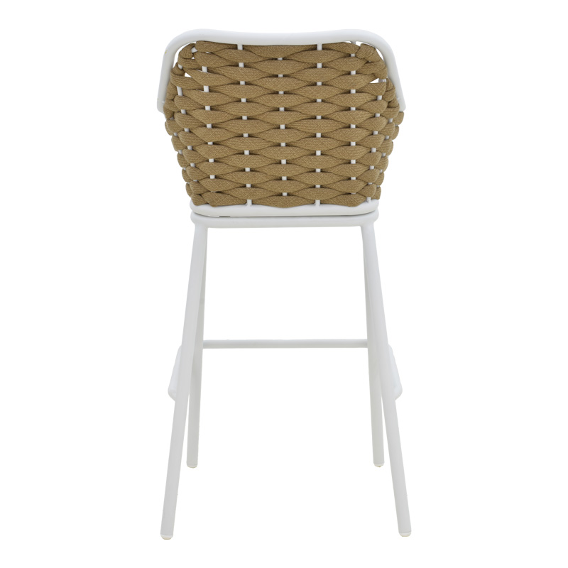 Σκαμπό μπαρ Zuki pakoworld αλουμίνιο με λευκό σκελετό-φυσικό σχοινί 55x54x109εκ 7