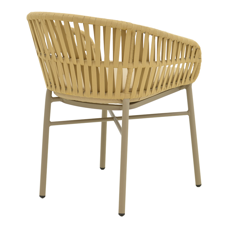 Πολυθρόνα Frama pakoworld αλουμίνιο-pe σχοινί σε καφε απόχρωση και μαξιλάρι 57x60x78εκ 4