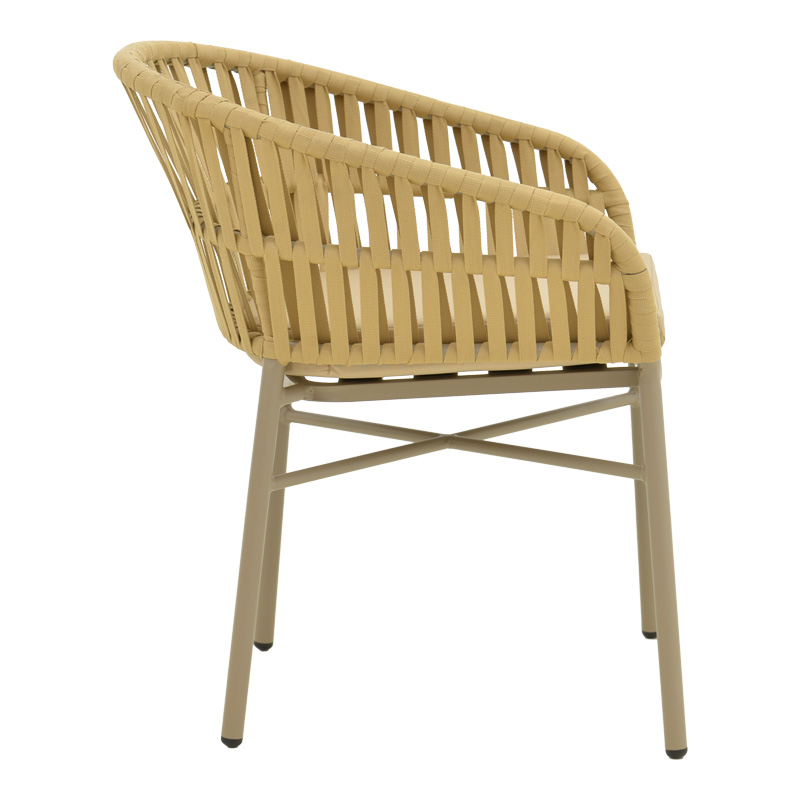 Πολυθρόνα Frama pakoworld αλουμίνιο-pe σχοινί σε καφε απόχρωση και μαξιλάρι 57x60x78εκ 5