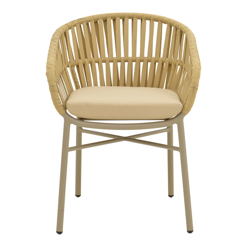 Πολυθρόνα Frama pakoworld αλουμίνιο-pe σχοινί σε καφε απόχρωση και μαξιλάρι 57x60x78εκ 6