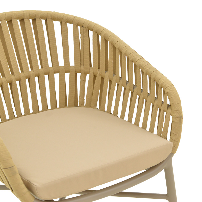 Πολυθρόνα Frama pakoworld αλουμίνιο-pe σχοινί σε καφε απόχρωση και μαξιλάρι 57x60x78εκ 8