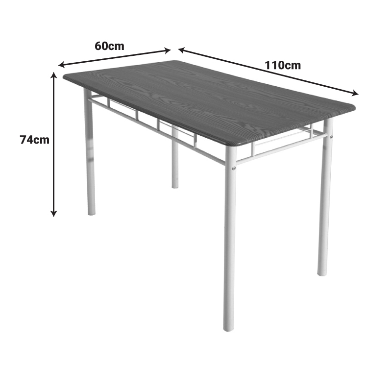 Τραπεζαρία Reforia pakoworld σετ 5τμχ mdf σε φυσική απόχρωση με λευκά μεταλλικά πόδια 110x60x74εκ 10