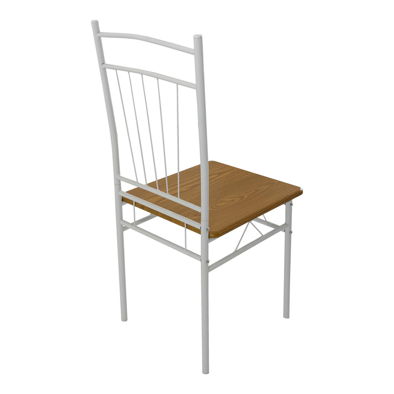 Τραπεζαρία Reforia pakoworld σετ 5τμχ mdf σε φυσική απόχρωση με λευκά μεταλλικά πόδια 110x60x74εκ 5