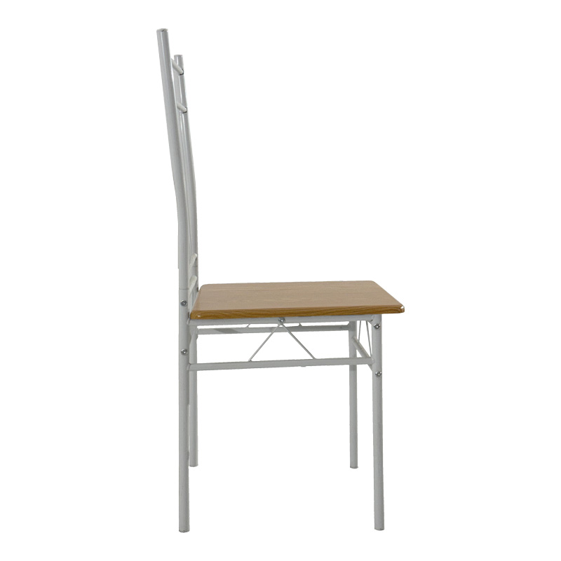 Τραπεζαρία Reforia pakoworld σετ 5τμχ mdf σε φυσική απόχρωση με λευκά μεταλλικά πόδια 110x60x74εκ 6