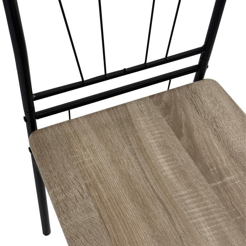 Τραπεζαρία Reforia pakoworld σετ 5τμχ mdf σε γκρι απόχρωση με μαύρα μεταλλικά πόδια 110x60x74εκ 9