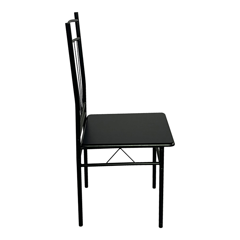 Τραπεζαρία Reforia pakoworld σετ 5τμχ mdf σε μαύρη απόχρωση με μαύρα μεταλλικά πόδια 110x60x74εκ 6