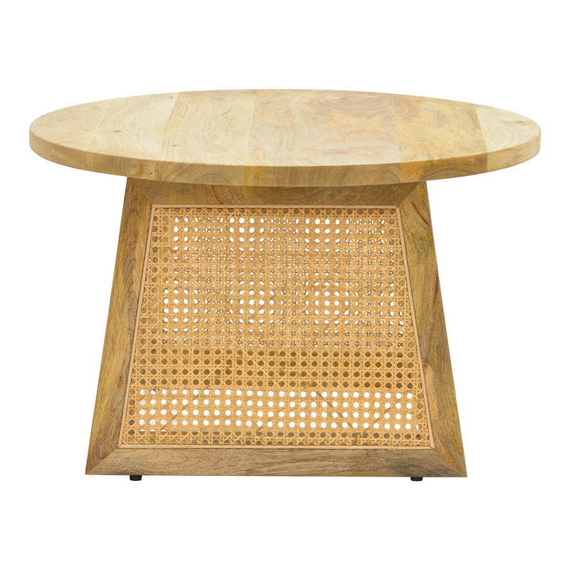 Τραπέζι Tamarind pakoworld ξύλο mango-φυσικό rattan σε φυσική απόχρωση Φ65x40εκ 5