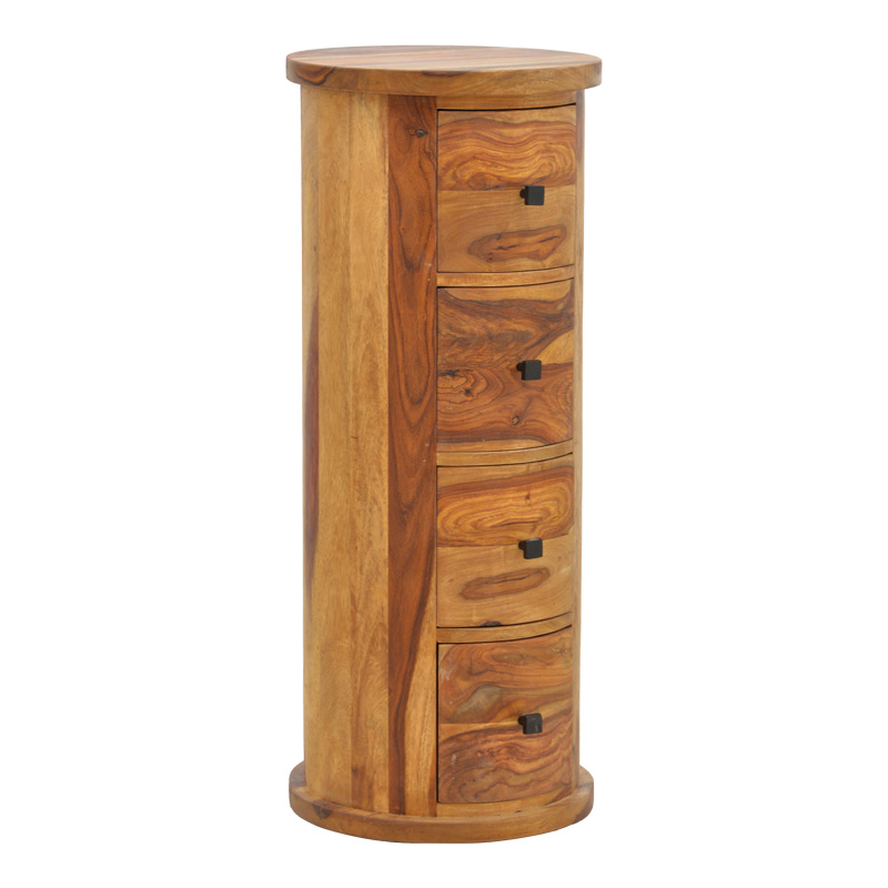 Συρταριέρα Settie pakoworld μασιφ ξύλο sheesham σε καρυδί απόχρωση Φ35x85εκ 1