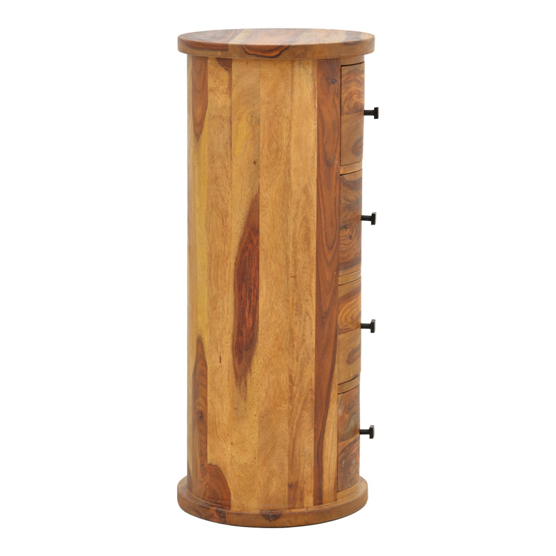 Συρταριέρα Settie pakoworld μασιφ ξύλο sheesham σε καρυδί απόχρωση Φ35x85εκ 5