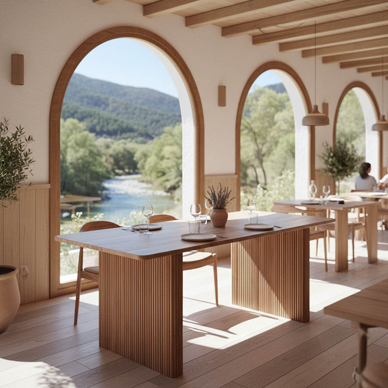 Τραπέζι Casi pakoworld μασίφ ξύλο ακακίας σε φυσική απόχρωση 200x100x76εκ 1