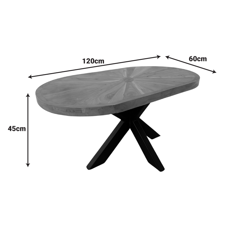 Τραπέζι σαλονιού Fardy pakoworld μασίφ ξύλο ακακίας σε φυσική απόχρωση με μαύρα μεταλλικά πόδια 120x60x45εκ 4