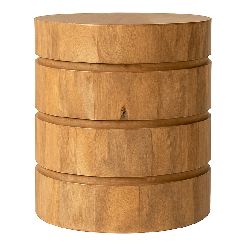 Τραπέζι Charmy pakoworld μασίφ ξύλο mango σε φυσική απόχρωση Φ130x76εκ 4