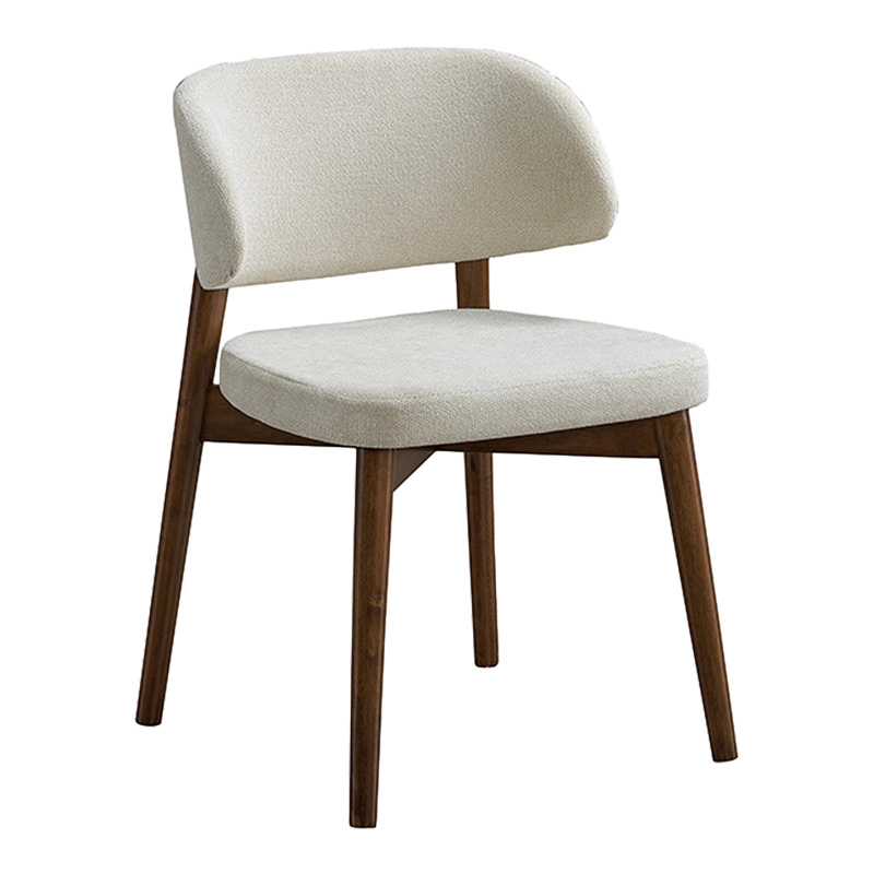 Καρέκλα Siena pakoworld rubberwood σε καρυδί-εκρού απόχρωση 48x50x81εκ 1