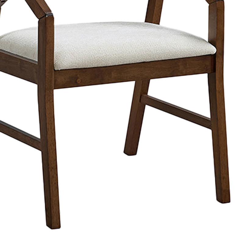 Πολυθρόνα Livia pakoworld rubberwood σε καρυδί-εκρού απόχρωση 47.5x54.5x78εκ 4