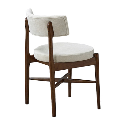 Καρέκλα Raudi pakoworld rubberwood σε καρυδί-εκρού απόχρωση 45.5x45.5x81εκ 2