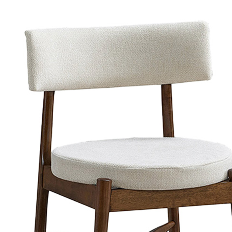 Καρέκλα Raudi pakoworld rubberwood σε καρυδί-εκρού απόχρωση 45.5x45.5x81εκ 3