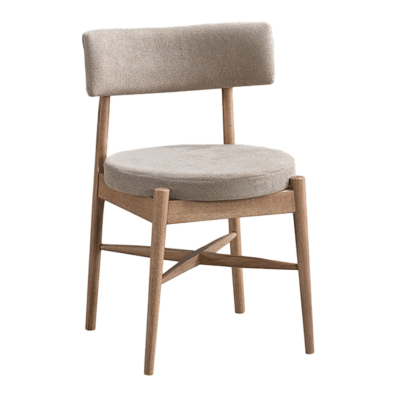 Καρέκλα Raudi pakoworld rubberwood σε φυσική-μπεζ απόχρωση 45.5x45.5x81εκ 1