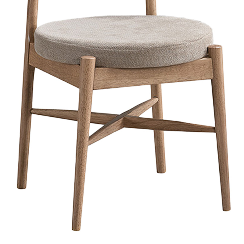 Καρέκλα Raudi pakoworld rubberwood σε φυσική-μπεζ απόχρωση 45.5x45.5x81εκ 4