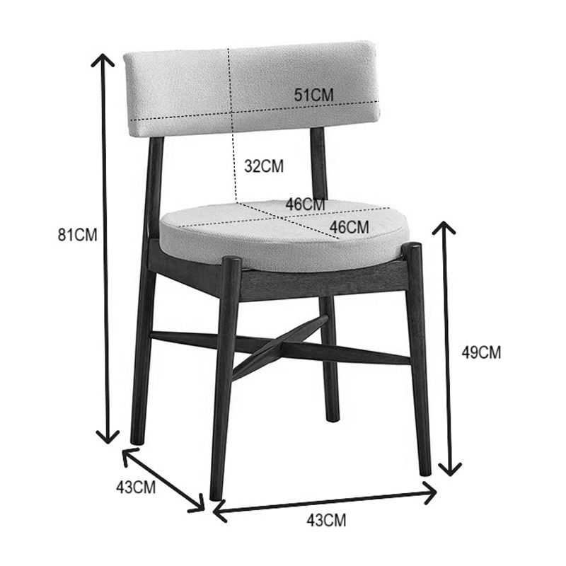 Καρέκλα Raudi pakoworld rubberwood σε φυσική-μπεζ απόχρωση 45.5x45.5x81εκ 5
