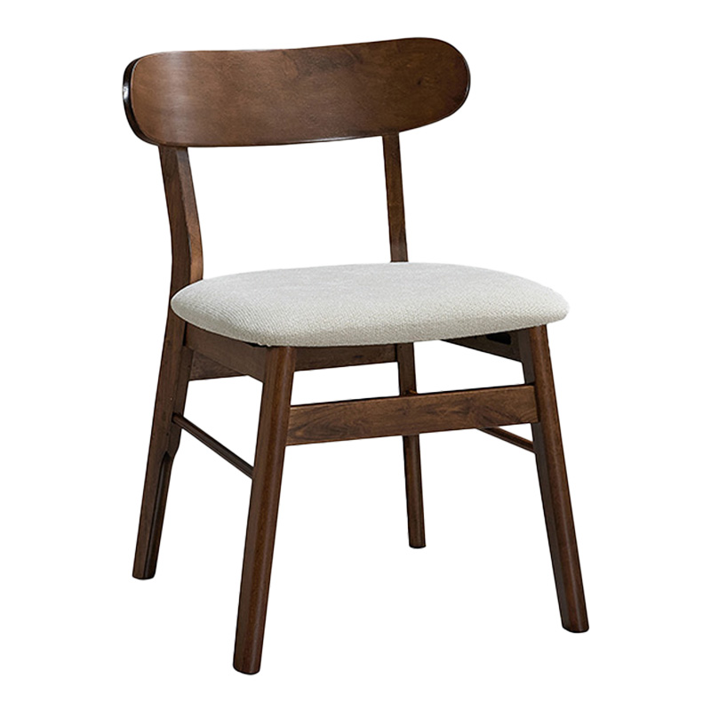 Καρέκλα Cairo pakoworld rubberwood σε καρυδί-εκρού απόχρωση 47x47x76εκ 1