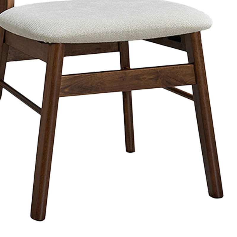 Καρέκλα Cairo pakoworld rubberwood σε καρυδί-εκρού απόχρωση 47x47x76εκ 4