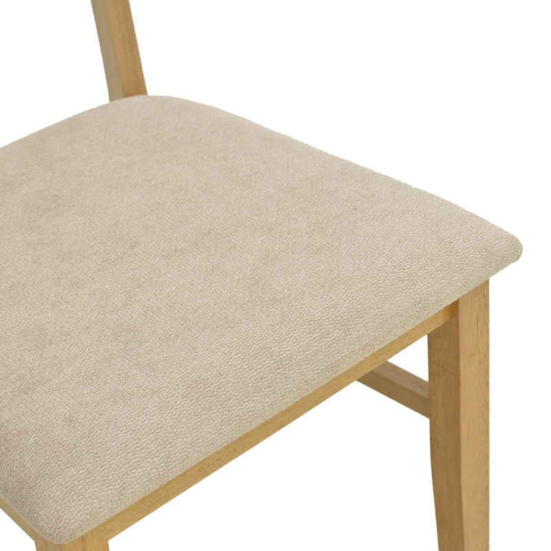 Καρέκλα Raffles pakoworld rubberwood με pe rattan και γκρι μπεζ ύφασμα 47x48x83.5εκ 8