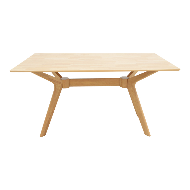 Τραπέζι Raffles pakoworld rubberwood με mdf σε φυσική απόχρωση 150x90x76εκ 2