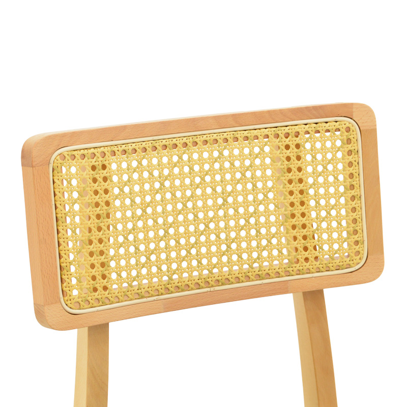 Καρέκλα Renna pakoworld ξύλο οξιάς σε φυσική απόχρωση με μαύρο pu μαξιλάρι 48x52x79εκ 7