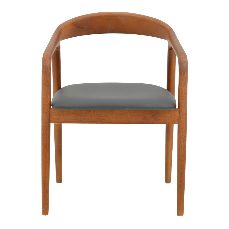 Πολυθρόνα Hogie pakoworld rubberwood καρυδί- μαύρο pu μαξιλάρι 61x60x76εκ 5