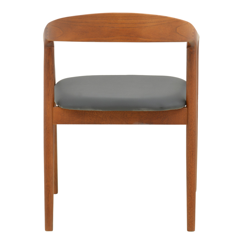 Πολυθρόνα Hogie pakoworld rubberwood καρυδί- μαύρο pu μαξιλάρι 61x60x76εκ 6