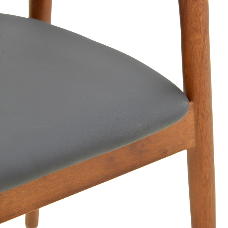 Πολυθρόνα Hogie pakoworld rubberwood καρυδί- μαύρο pu μαξιλάρι 61x60x76εκ 8