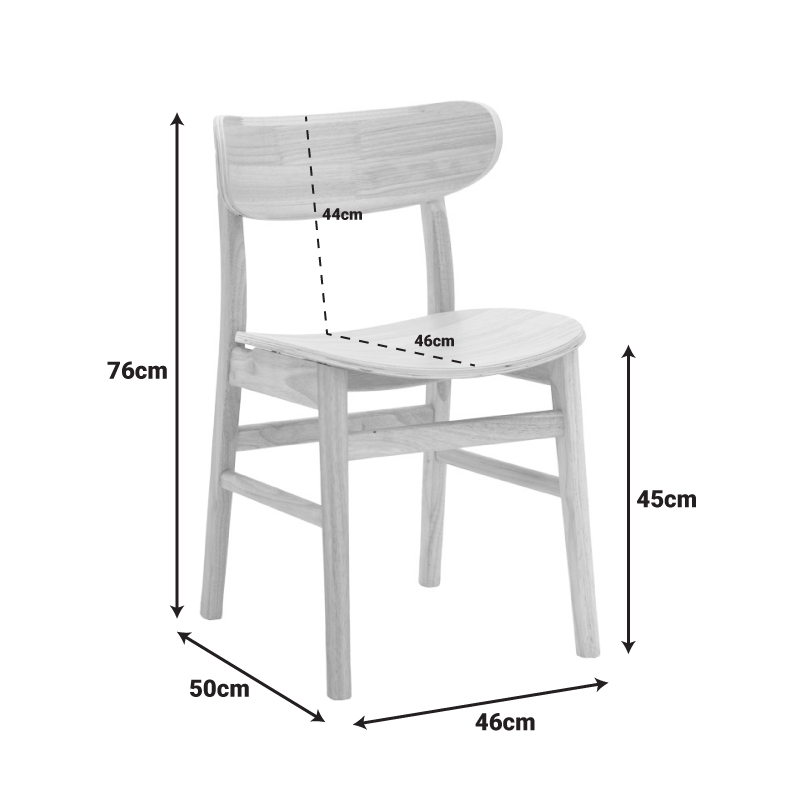 Καρέκλα Lumnia pakoworld rubberwood σε φυσική απόχρωση 46x50x76εκ 2