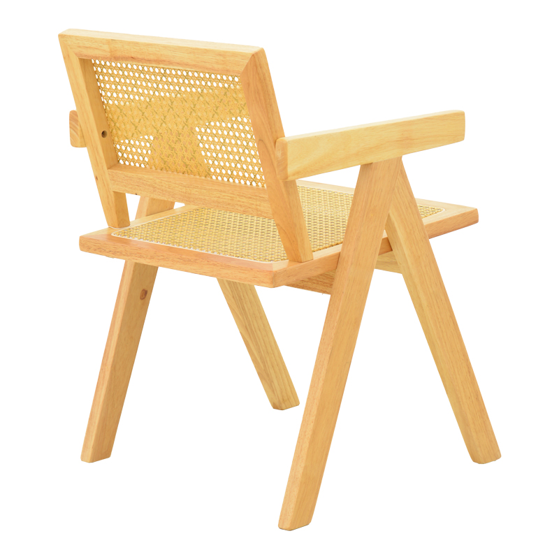 Πολυθρόνα Winslow pakoworld rubberwood-rattan σε φυσική απόχρωση 51x54x80εκ 3