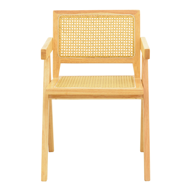 Πολυθρόνα Winslow pakoworld rubberwood-rattan σε φυσική απόχρωση 51x54x80εκ 5